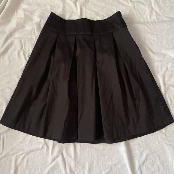 Cache Womens Black Pleated Solid Skirt M 48% Polyester 45% Nylon 7% Lycra Lining - Picture 2 of 9